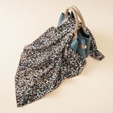 Ladies trendy leopard print temperament small square scarf silk scarf multifunctional scarf women
