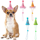 2 Piece Cartoon Pet Birthday Hat Pet Birthday Saliva Towel Dog Triangle Towel Pet Accessories Pet Supplies