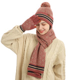 Winter new knitted scarf warm wool three hats, scarves and gloves