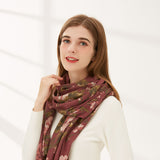 Retro ethnic rose print scarf autumn and winter ladies temperament imitation cashmere scarf