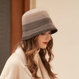 Women's fisherman hat Elegant wool basin hat Retro simple light luxury warm felt hat