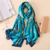 Summer printing Van Gogh oil painting simulation silk scarf women's all-match ethnic style scarf sunscreen beach towel