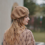 Beret Women's Autumn and Winter Retro Multi color Painter's Hat Small Sequins Fashion Travel Winter Hat