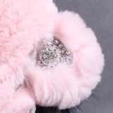 Fur hat knitting women's winter thickening warm ear protection bag head cat ear hat pink