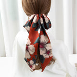 Ladies long small silk scarf, narrow and narrow, multi-functional, all-match simulation silk streamer, fashion scarf, tied bag, hair band