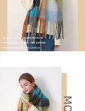 Mohair scarf for women in autumn and winter warm scarf thickened cashmere like check scarf