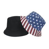 American flag fisherman hat women's double-sided sunscreen sun hat all-match pot hat men