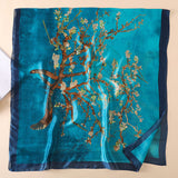 Summer printing Van Gogh oil painting simulation silk scarf women's all-match ethnic style scarf sunscreen beach towel