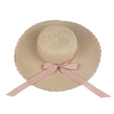 Summer Ladies Big Brim Lace Hat Sunshade Sunscreen Beach Hat Straw Hat Bow