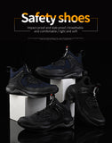 Safety Shoes for Men Women Lightweight Air Cushion Comfortable Slip Resistant Steel Toe Indestructible Puncture Proof Work Sneakers