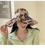 Fashionable sun protection big brim straw hat men and women summer tide foldable fan-shaped sunshade straw hat
