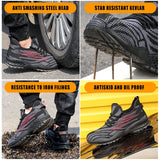 Steel Toe Shoes for Men Work Shoes Safety Sneakers Air Cushion Lightweight Slip Resistant Puncture Proof Industrial Construction Shoes
