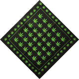 Square Bandana 100% Cotton Cannabis leaf-Side Picture