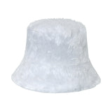 Autumn and winter cold hat tide warm fur plush fisherman hat light plate solid color pot hat women