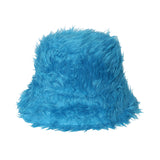 Autumn and winter cold hat tide warm fur plush fisherman hat light plate solid color pot hat women