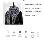 100% Cashmere Winter Fall Fashion Check Made Soft Wool Tartan Plaid Gift for Women