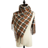 Warm autumn and winter soft scarf plaid-camel