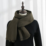 Versatile red annual meeting scarf for women in winter warm imitation cashmere solid color