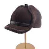 Thick fur one hat men and women winter leather sheepskin wool cap peaked cap