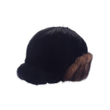 Fashionable and fashionable mink fur ear protection cap for children
