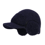 Men's winter knitting cap Double layer thickened thermal sleeve cap Outdoor cold proof ear cap