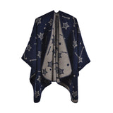 Women's jacquard shawl fashion split cape cape autumn and winter scarf cape