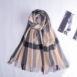 Super soft women's plaid warm scarf fashion shawl autumn and winter imitation cashmere scarf