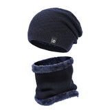 Hat scarf suit plus velvet warm wool thick men's and women's winter ear protection knitted hat