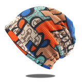 Men's and women's thin hollowed-out outdoor riding scarf cap printing scarf dual-use pile head cap
