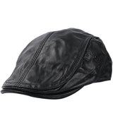 Men's adjustable leather sheepskin hat News boy's hat Driving hunting fishing hat