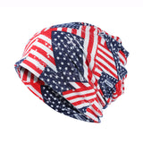 Autumn and winter flag print pullover cap unisex hooded hat scarf dual use