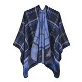 Women's retro plaid shawl, cashmere like, simple and fashionable, warm and thickened small coat cloak