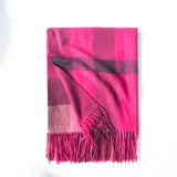 Imitation cashmere scarf autumn and winter thickening warm scarf plaid print autumn and winter scarf women