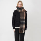 Women's Winter Long Stripe Classic Retro Cashmere Plaid Scarf Warm Neck