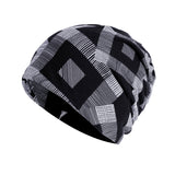 Men's and Women's Pullover Caps Geometric Pattern Digital Printing Bandana Hat Winter Scarf