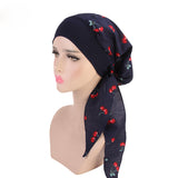 Ladies Elastic Hairband Bandana Hat Country Style Breathable Cotton Chemotherapy Hat Pirate Hat