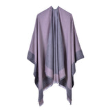 Women's street scarf in autumn and winter, versatile, warm and dual-use, monochrome tassel cape