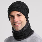Winter pullover cap bib suit plush thickened men's knitting cap