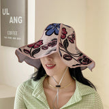 Fashionable sun protection big brim straw hat men and women summer tide foldable fan-shaped sunshade straw hat