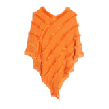 Women's V-neck solid color knitting plush European and American shawl in spring, autumn and winter