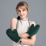 Mink Fur Grass Gloves Women's Autumn and Winter Woven Elastic Warm and Thickened Mittens
