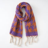 Thousand bird check scarf for women in winter, fashionable color, warm, color matching, tassel scarf