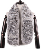Rex rabbit fur scarf woven fur scarf long thick warm double-sided wool autumn and winter ladies