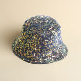 Fashion sequined fisherman hat Western-style elegant basin hat with liner folding face-covering hat