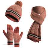 Winter new knitted scarf warm wool three hats, scarves and gloves