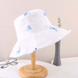 Female fisherman hat three-dimensional embroidery bow breathable sunshade face small sunscreen foldable basin hat