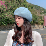 Multicolor beret women's thin breathable light temperament painter cap pumpkin cap