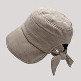 Women's summer all-match pleated wide-brimmed sunscreen sun hat bow big head sun hat cloth hat