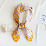 70cm imitation silk small square scarf Korean striped silk scarf decorative bag surround scarf female professional scarf