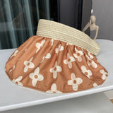 Women's summer all-match small flower hat summer beach brim sun protection hat